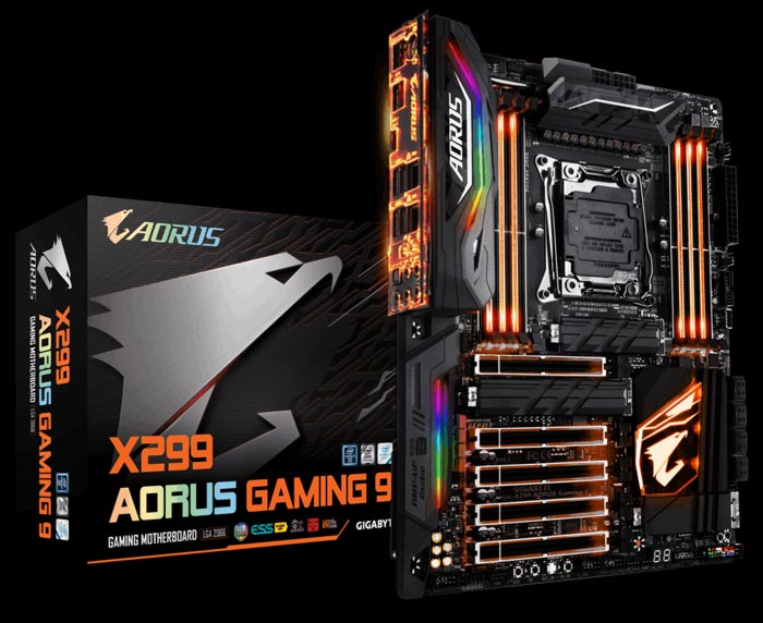 GIGABYTE X299 AORUS Gaming 3 LGA2066 ,X299 Lan1000/DDR4 2400 / 2666 ,USB3,SATA3
