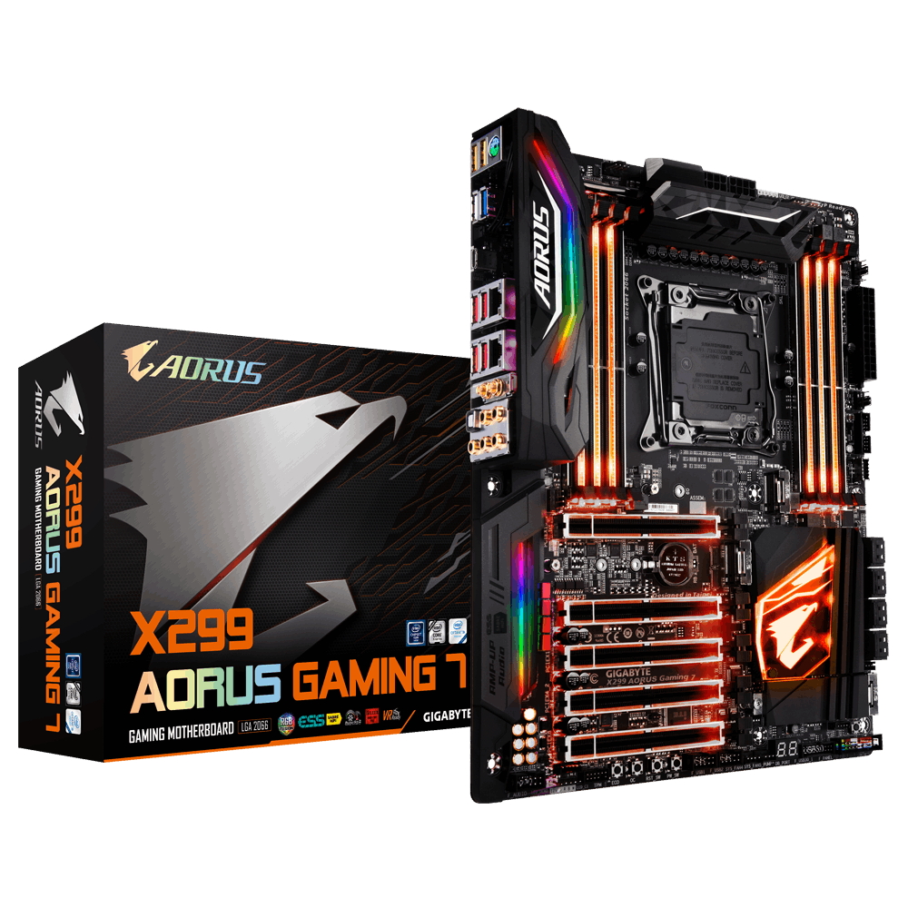 GIGABYTE X299 AORUS Gaming 7 LGA2066 ,X299 Lan1000/DDR4 2400 / 2666 ,USB3,SATA3