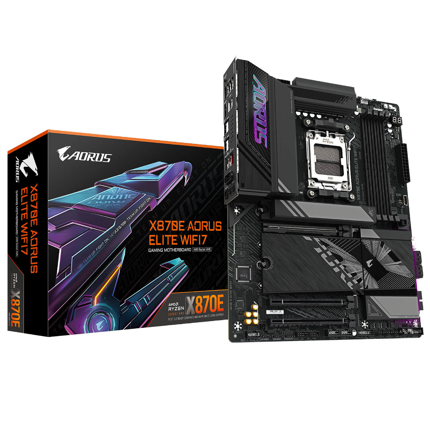 GIGABYTE X870E AORUS ELITE WIFI7 , AM4,PCI-E, DualDDR5 4400/4800/5200 +LAN2.5G HDMI
