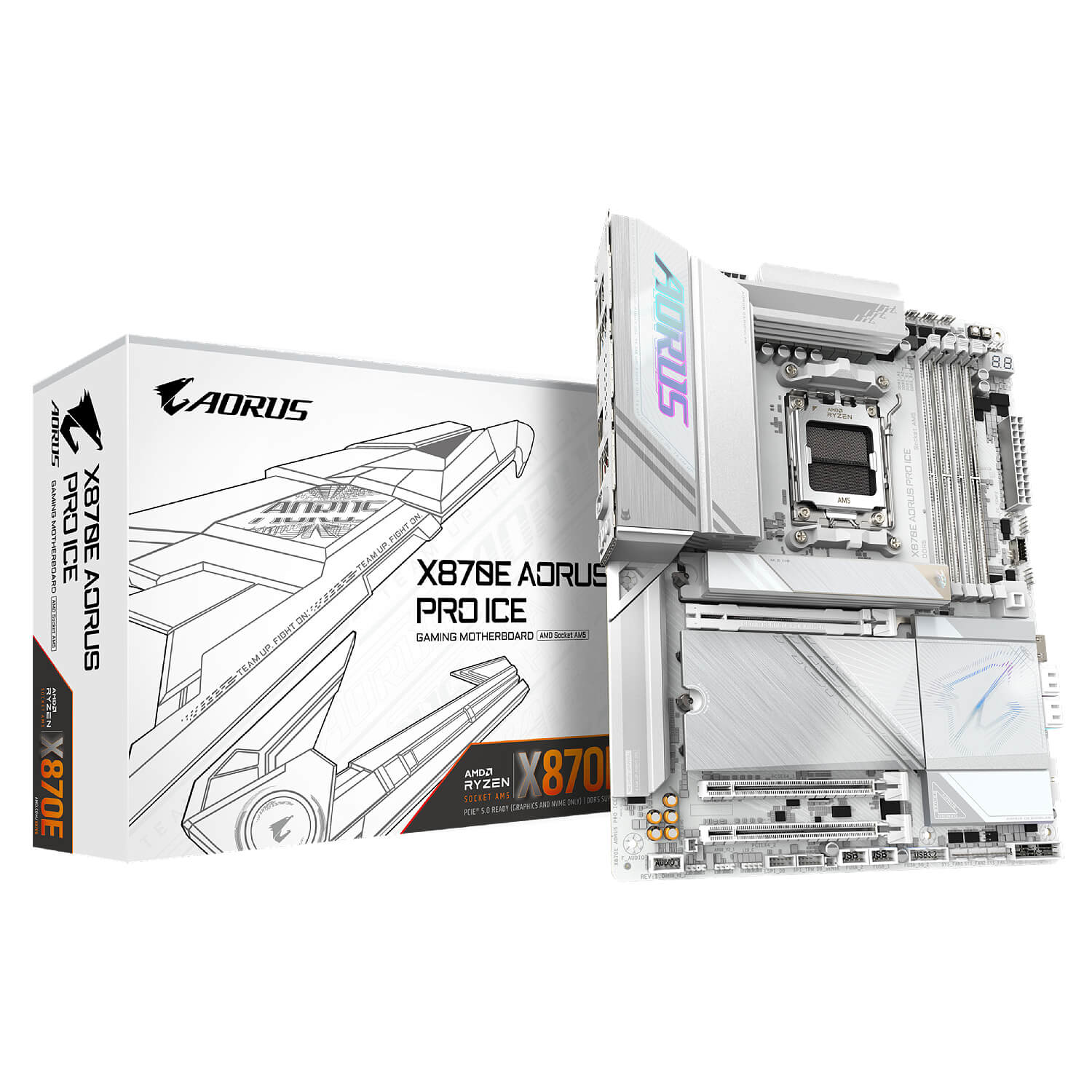 GIGABYTE X870E AORUS PRO ICE , AM4,PCI-E, DualDDR5 4400/4800/5200 +LAN2.5G HDMI