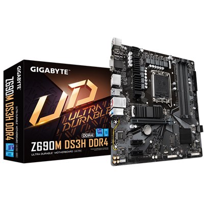GIGABYTE Z690M DS3H DDR4 , Core™ i3/i5/i7/i9, 4DualDDR4 3200/3000/2933/2800/2666MHZ ,2XPCI-E, 2.5GB LGA1700