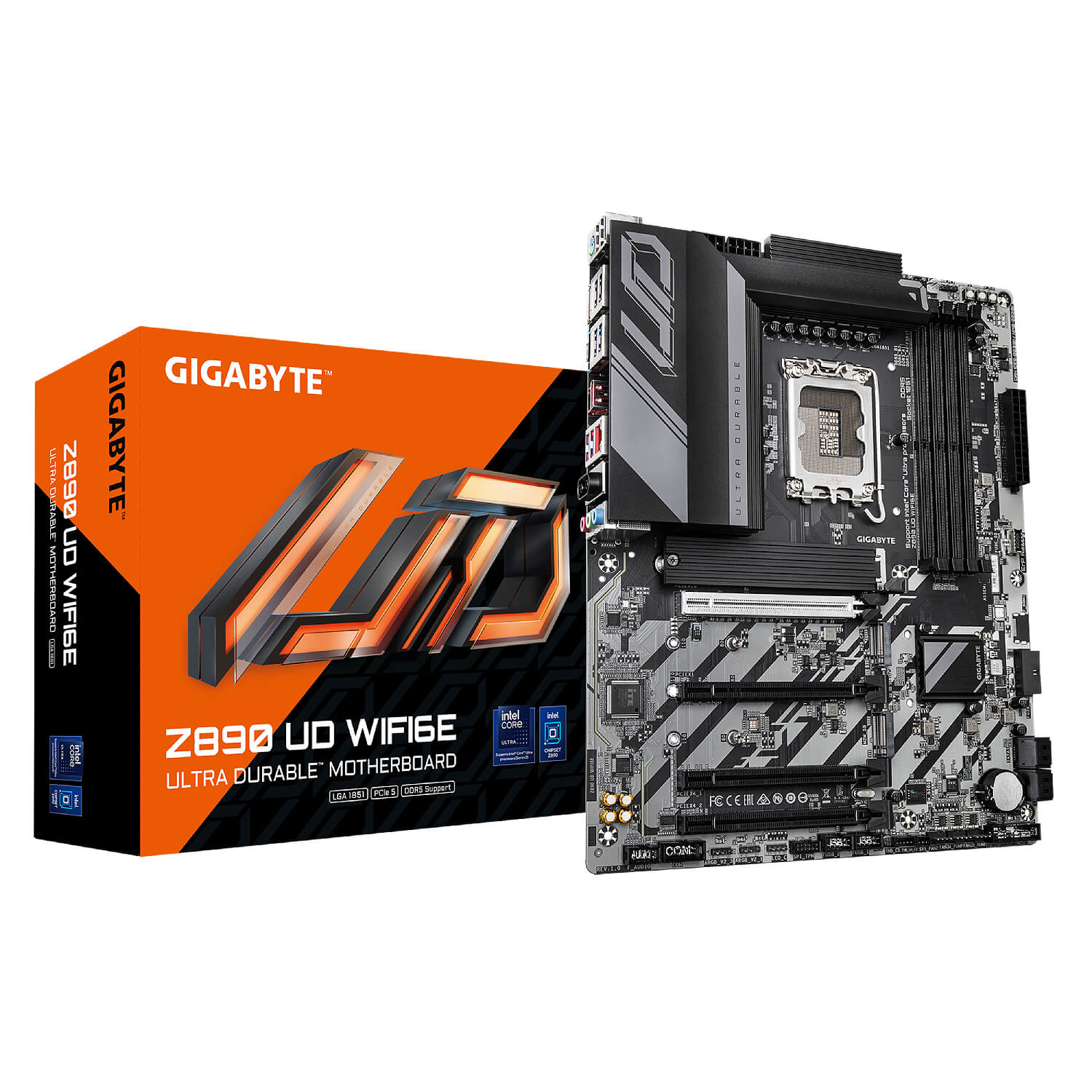 GIGABYTE Z890 UD WIFI6E , Core™ i3/i5/i7/i9, 4DualDDR5 6400MHZ ,2XPCI-E, 2.5GB LGA1851