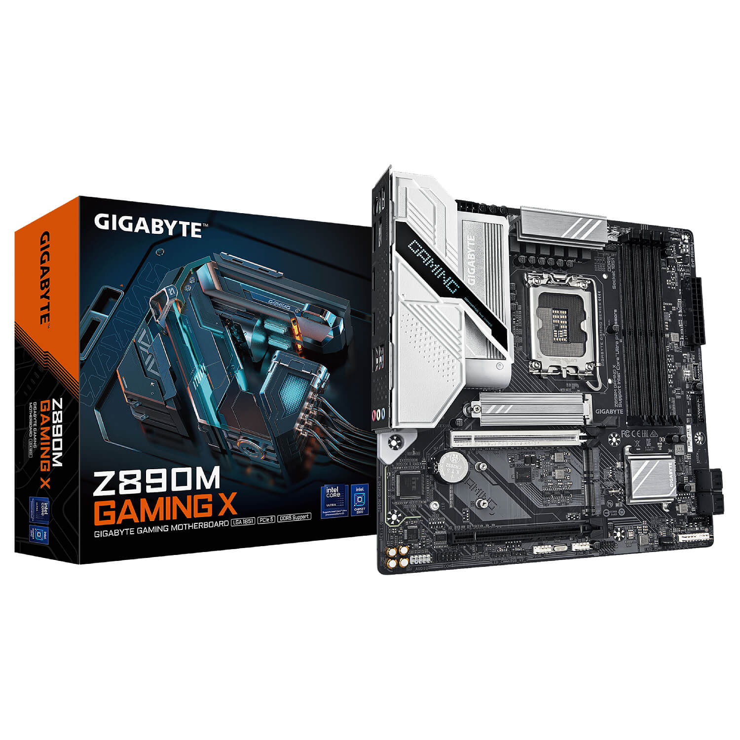 GIGABYTE Z890M GAMING X , Core™ i3/i5/i7/i9, 4DualDDR5 6400MHZ ,2XPCI-E, 2.5GB LGA1851