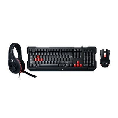 סט Genius KMH-200 Gaming Keyboard + Gaming Headset + Gaming Mouse, USB