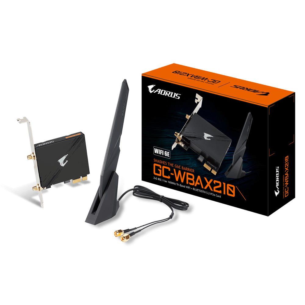 Gigabyte AX210 WIFI 6E / Bluetooth 5.2 PCI-E Adapter 2400Mbps Turbo Mode