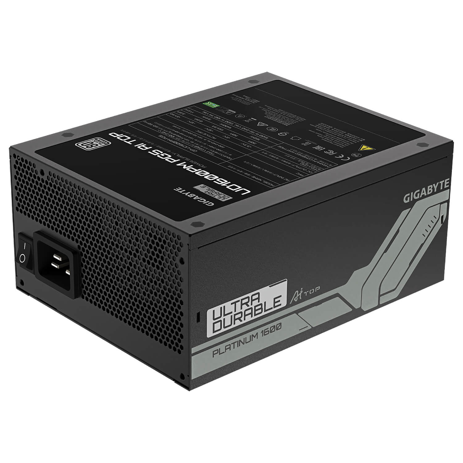 ספק כוח Gigabyte™ Power Supply UD1600PM PG5 AI TOP 1600W PCIe 5.0 80+ Platinum Modular ACTIVE PFC ,SATA