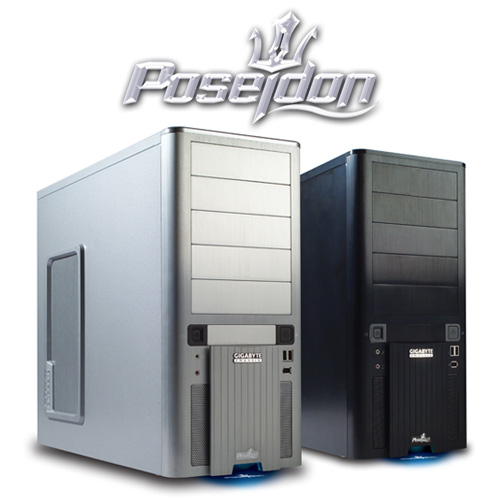 Gigabyte POSEYDON BLACK ALUMINUM ,Tool-free, no PSU, 2X 120mm, USB2.0, Audio & speaker