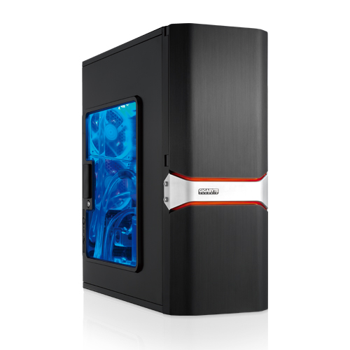 Gigabyte Sumo 4112 BLACK ALUMINUM ,Tool-free, no PSU, 3X 120mm BLUE LED FAN , USB2.0, Audio & speaker