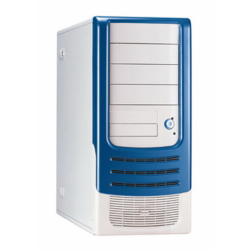 HEC Compucase 6A21 Blue ,Tool-free, no PSU,2x120mm Fan, USB2.0, Audio & speaker