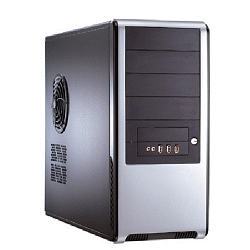 HEC Compucase 6C60 Black ,Tool-free, no PSU,2x120mm Fan, USB2.0, Audio & speaker