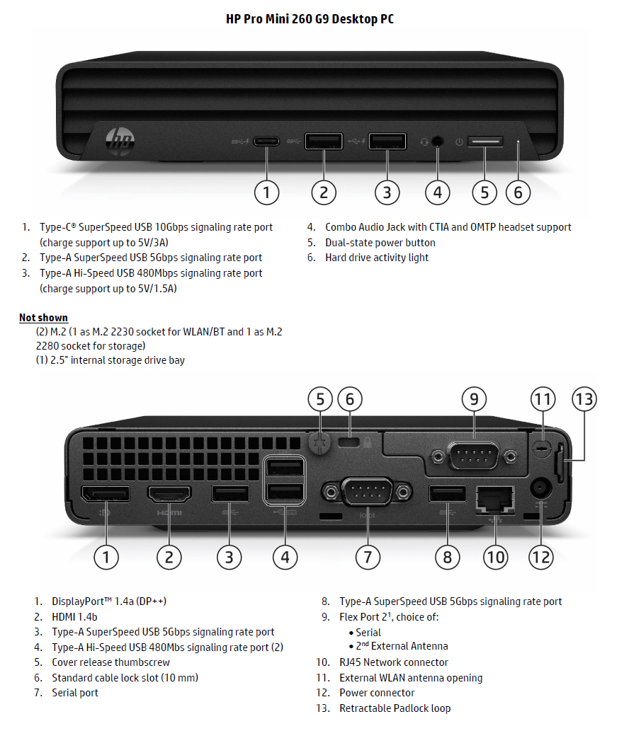 מחשב נייח מיני HP Pro Mini G9 260 I5-1235U 16GB 512NVME DOS