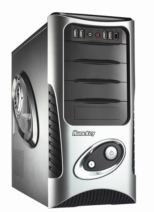 HuntKey HERCULES1-H001 Black&Silver ,Tool-free, no PSU,2x120mm Fan, USB2.0,1394