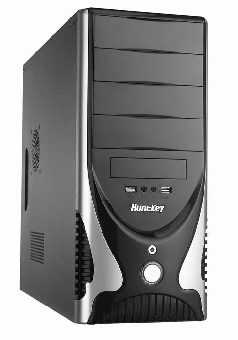 HuntKey TORCH H102 Black&Silver ,Tool-free, no PSU,2x120mm Fan, USB2.0