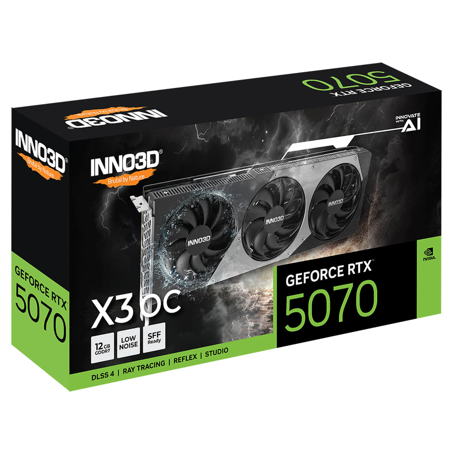 Inno3D nVIDIA Geforce RTX 5070 12GB GDDR7 Overclocked Triple Fan 3DP+HDMI