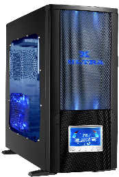 JSP-TECH F-640-3 EZCool 400W PS, Shining Power LED button, LCD display on the front panel,F.panel Filter,e-SATA ,Audio,Black