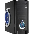 JSP-TECH H-990B-F25 EZCool 400W PS, LCD Front Blue Neon Light,F.panel Filter,Audio,Black