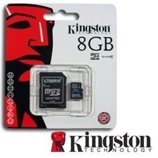 זיכרון למצלמה/טלפון Kingston Micro SD 8GB class 10