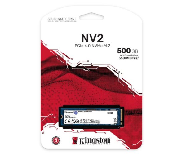 דיסק קשיח Kingston® 500GB SSD NV2 M.2 2280 NVMe