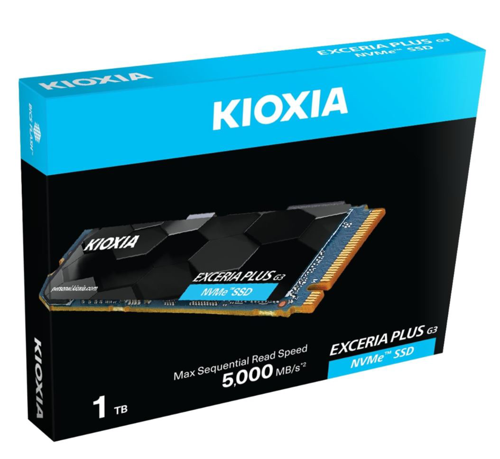 דיסק קשיח Kioxia® PCIe M2 1TB EXCERIA PLUS G3 NVMe 3D 5000MB-3900MB SSD (LSD10Z001TG8)