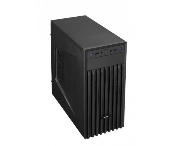 LOOP-2001 500W 35.5CM HIGHT Mini Tower ATX + 24pin, 80mm Fan, 2USB2.0 +2USB3.0 BLACK