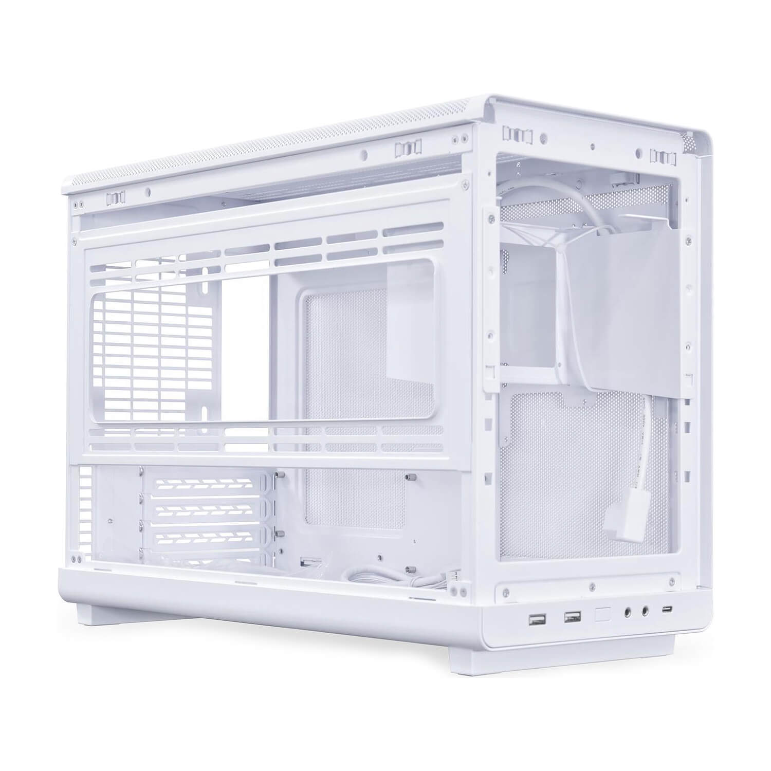 Lian-Li A3 Wood and Glass Edition White ,Tool-free, NO PSU , 3USB2/3.0, Audio & speaker