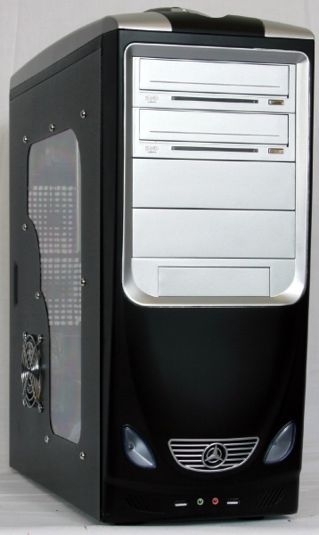 LINKWORLD PHD03 1675 + WINDOW 500W + 24pin, 80mm Fan, USB2.0 SILVER/BLACK