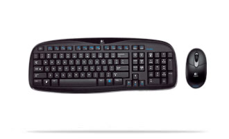 מקלדת ועכבר אלחוטיים Logitech® Cordless Desktop® EX 100‎ ,Vista certified, USB/PS2