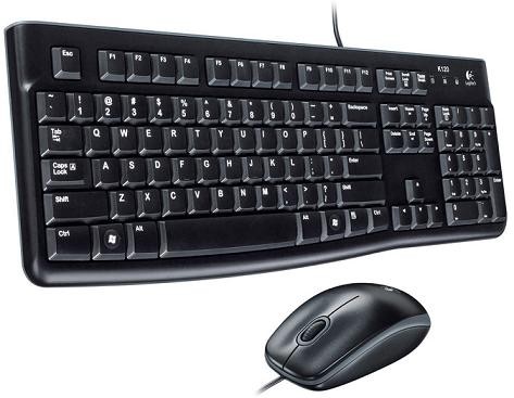 מקלדת ועכבר חוטיים Logitech® Corded Desktop® MK120 ,Vista/WIN7 certified, USB