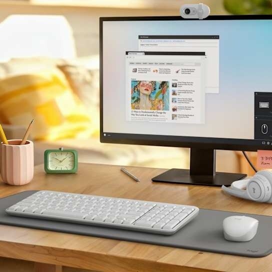 מקלדת ועכבר אלחוטיים Logitech® Cordless Desktop® MK250 ,WIN10/11 certified, USB WHITE
