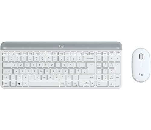 מקלדת ועכבר אלחוטיים Logitech® Cordless Desktop® MK470 Slim WHITE ,WIN7/8/10 certified, USB
