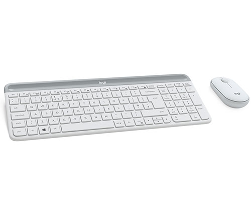 מקלדת ועכבר אלחוטיים Logitech® Cordless Desktop® MK470 Slim WHITE ,WIN7/8/10 certified, USB