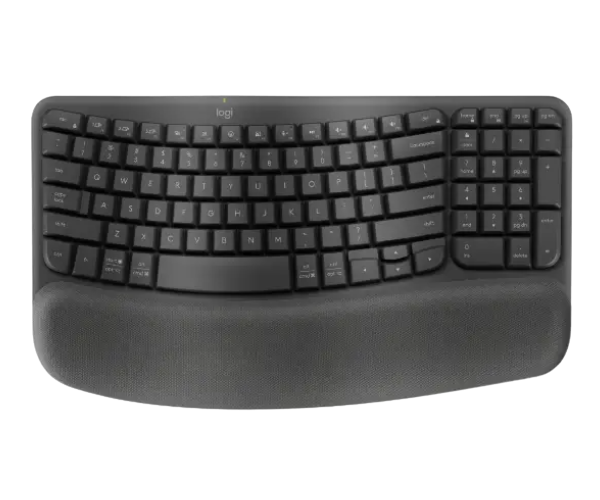 מקלדת אלחוטית ארגונומית Logitech® Wireless Wave Keyboard eng/heb, USB