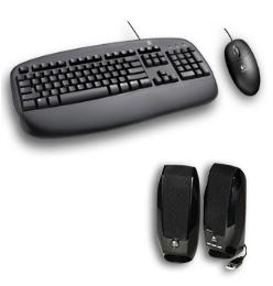 סט מקלדת עכבר ורמקולים Logitech® Deluxe Desktop Starter Kit, USB/PS2