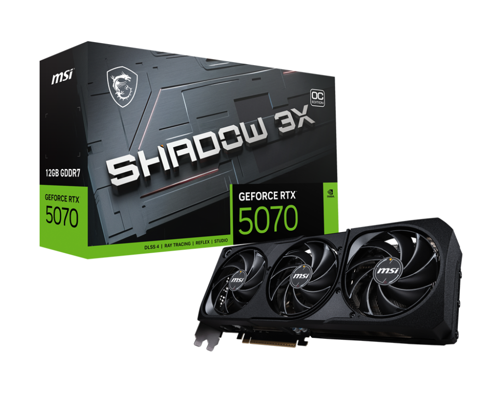 MSI nVIDIA Geforce RTX 5070 12G SHADOW 3X OC Triple Fan 3DP+HDMI