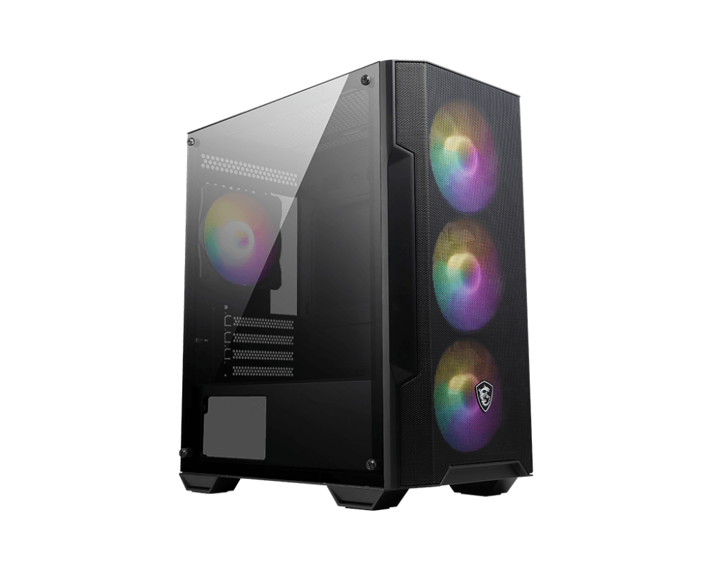 מארז MSI MAG FORGE M100A ,Tool-free, NO PSU ,4x12cm ARGB Fan, 3USB2/3.0, Audio & speaker