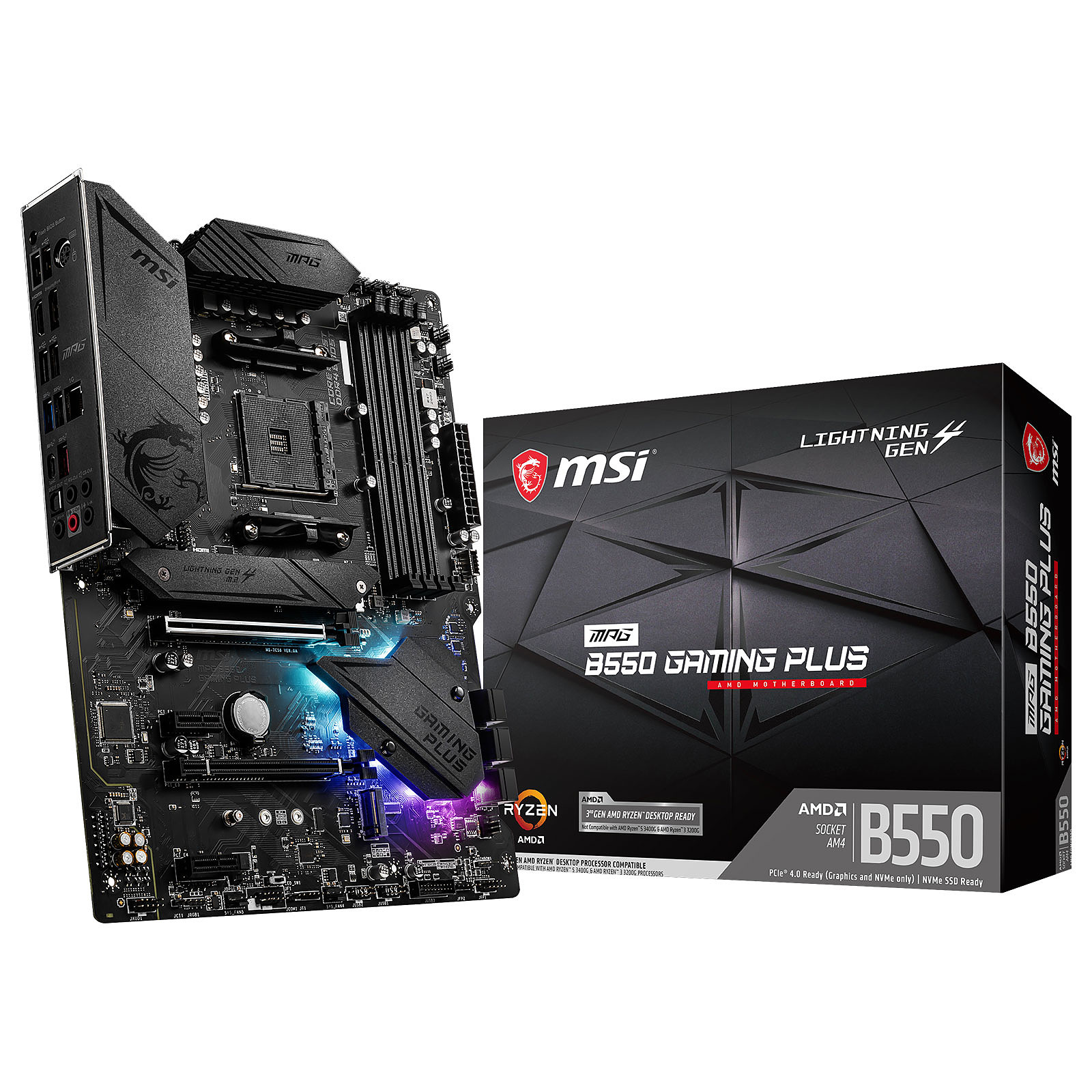 MSI MPG B550 GAMING PLUS , AM4,PCI-E, DualDDR4 2133/2400/2667/2933/3200 +LAN1000 HDMI