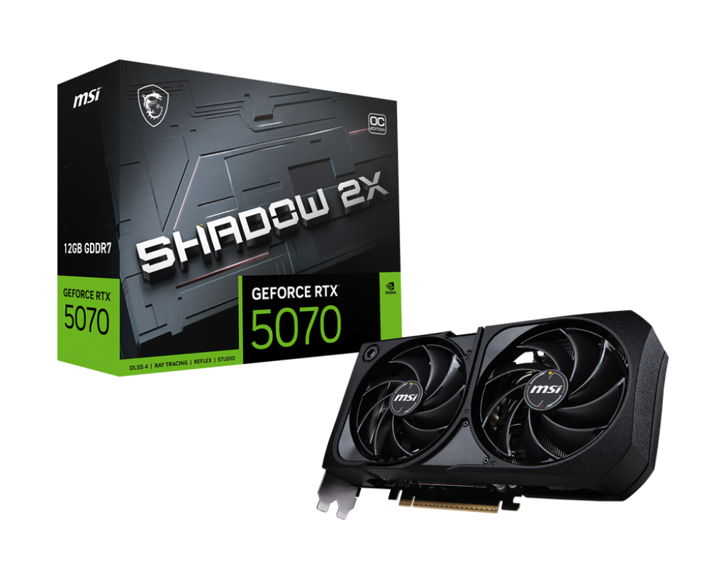MSI nVIDIA Geforce RTX 5070 12GB GDDR7 SHADOW 2X OC Dual Fan 3DP+HDMI