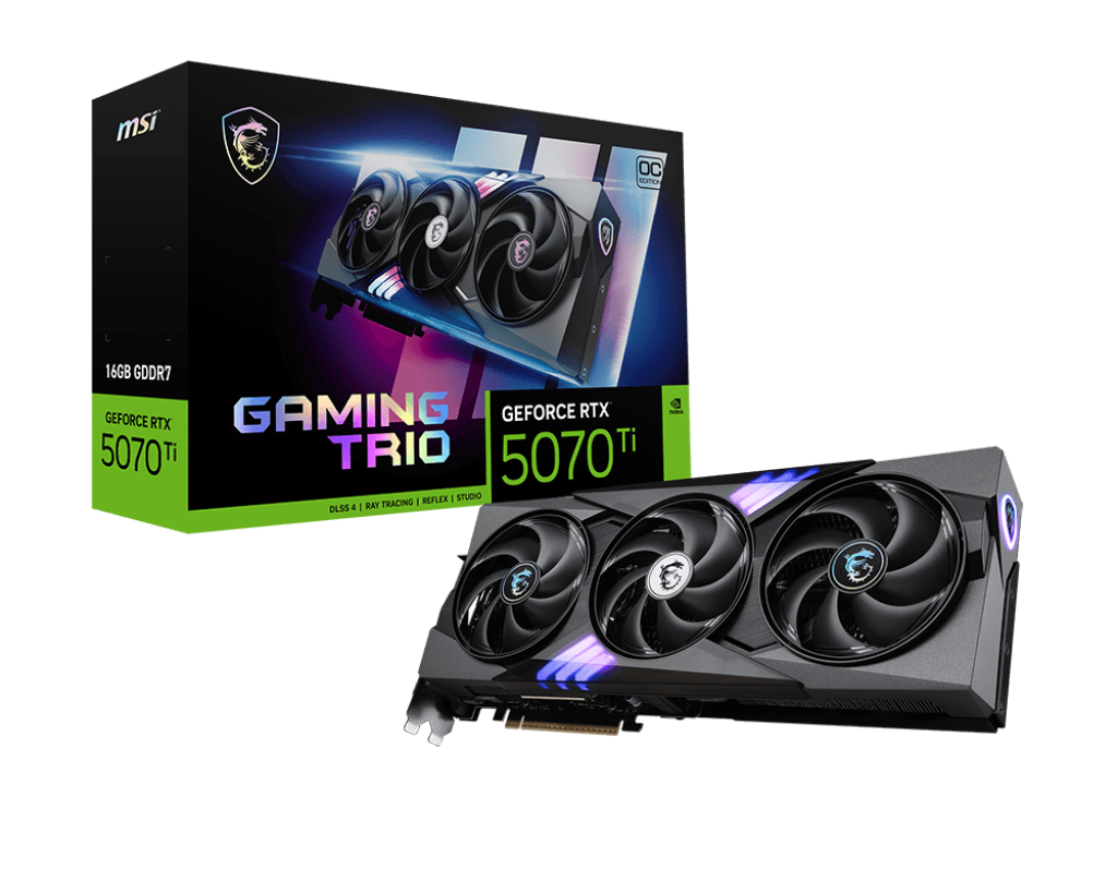 MSI nVIDIA Geforce RTX 5070 Ti 16G GAMING TRIO OC Triple Fan 3DP+HDMI