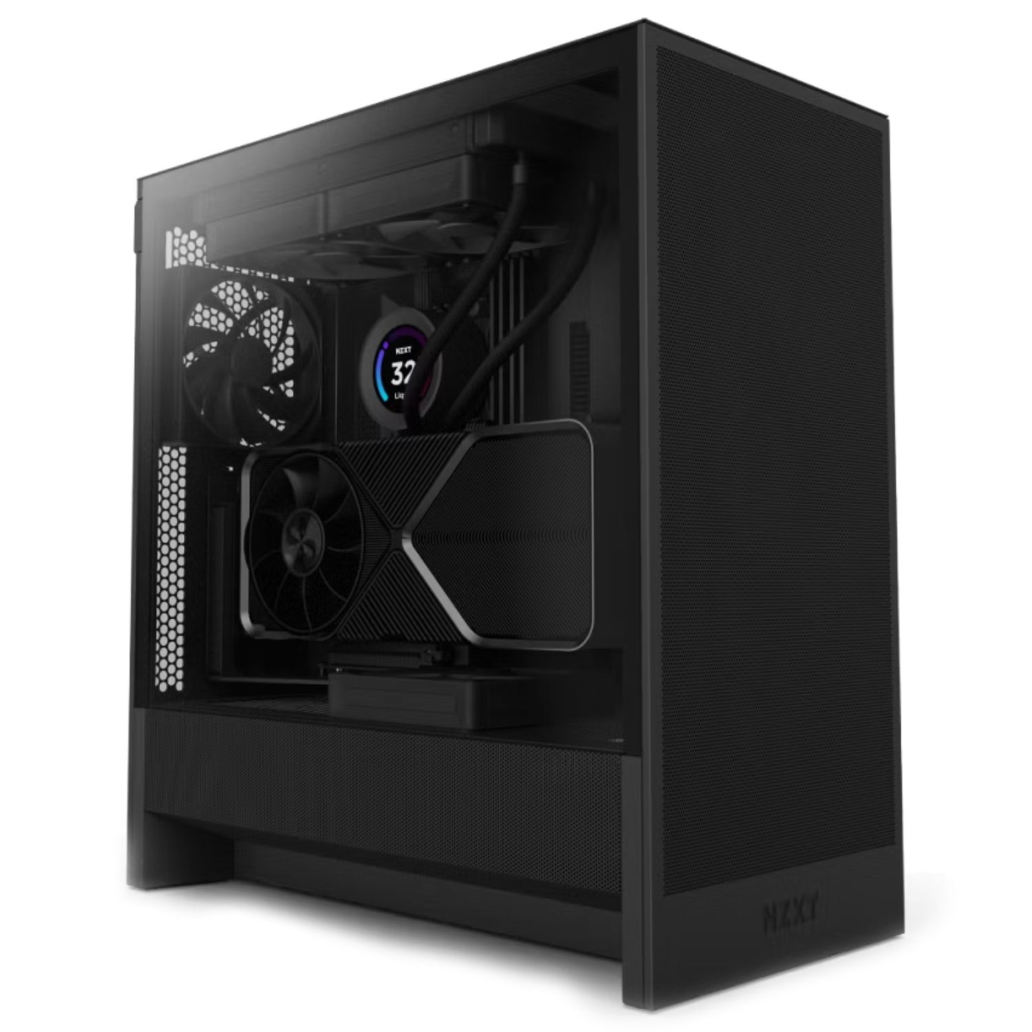 NZXT H5 FLOW BLACK - (2024),Tool-free, without PSU , 2X120mm Fan, USB3.0, Audio & speaker