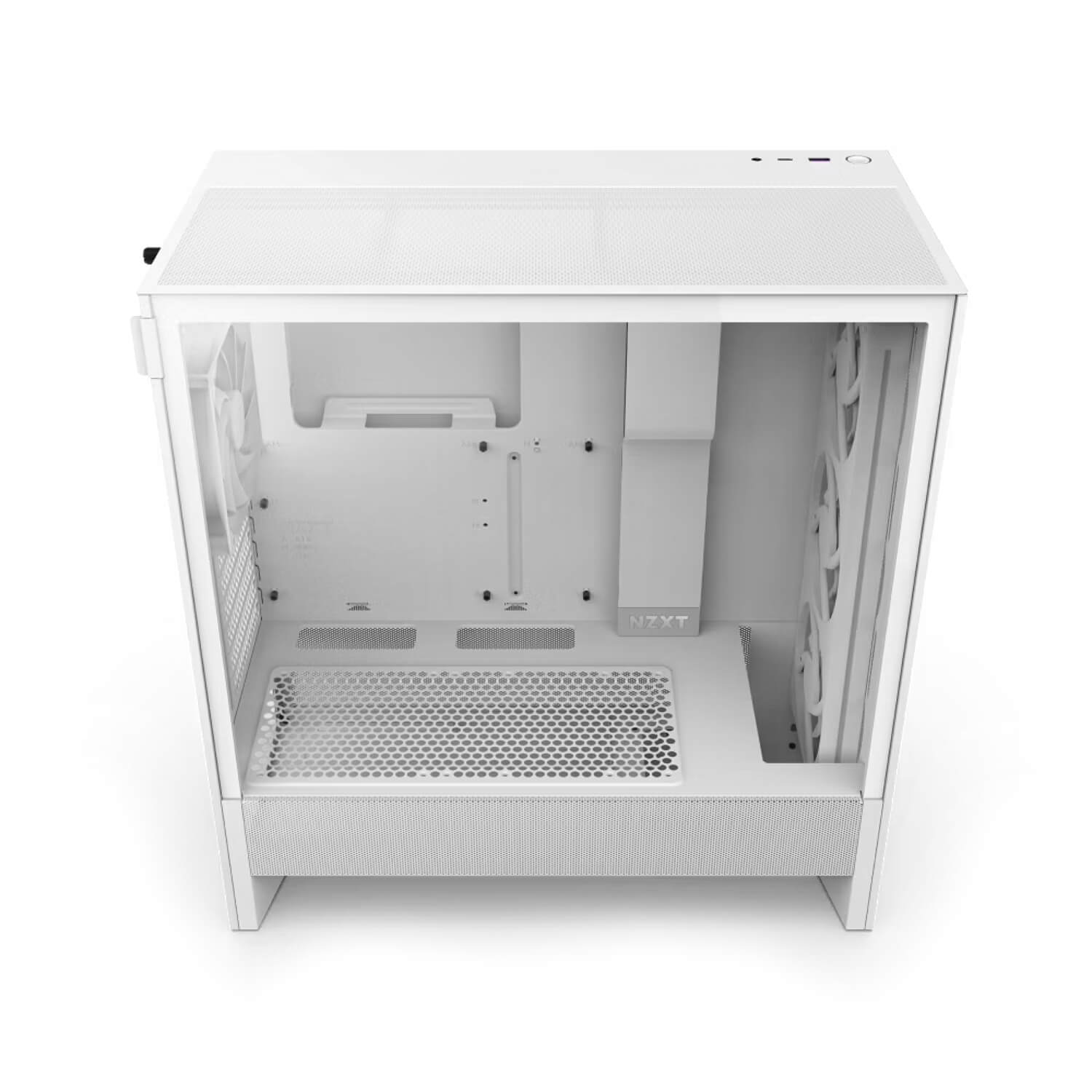 NZXT H5 Flow RGB (2024) - White,Tool-free, without PSU , 4X120mm RGB Fan, USB3.0, Audio & speaker