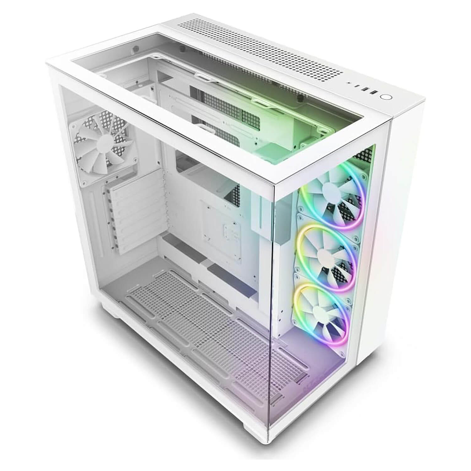 NZXT H9 ELITE WHITE - White,Tool-free, without PSU , 4X120mm Fan, USB3.0, Audio & speaker