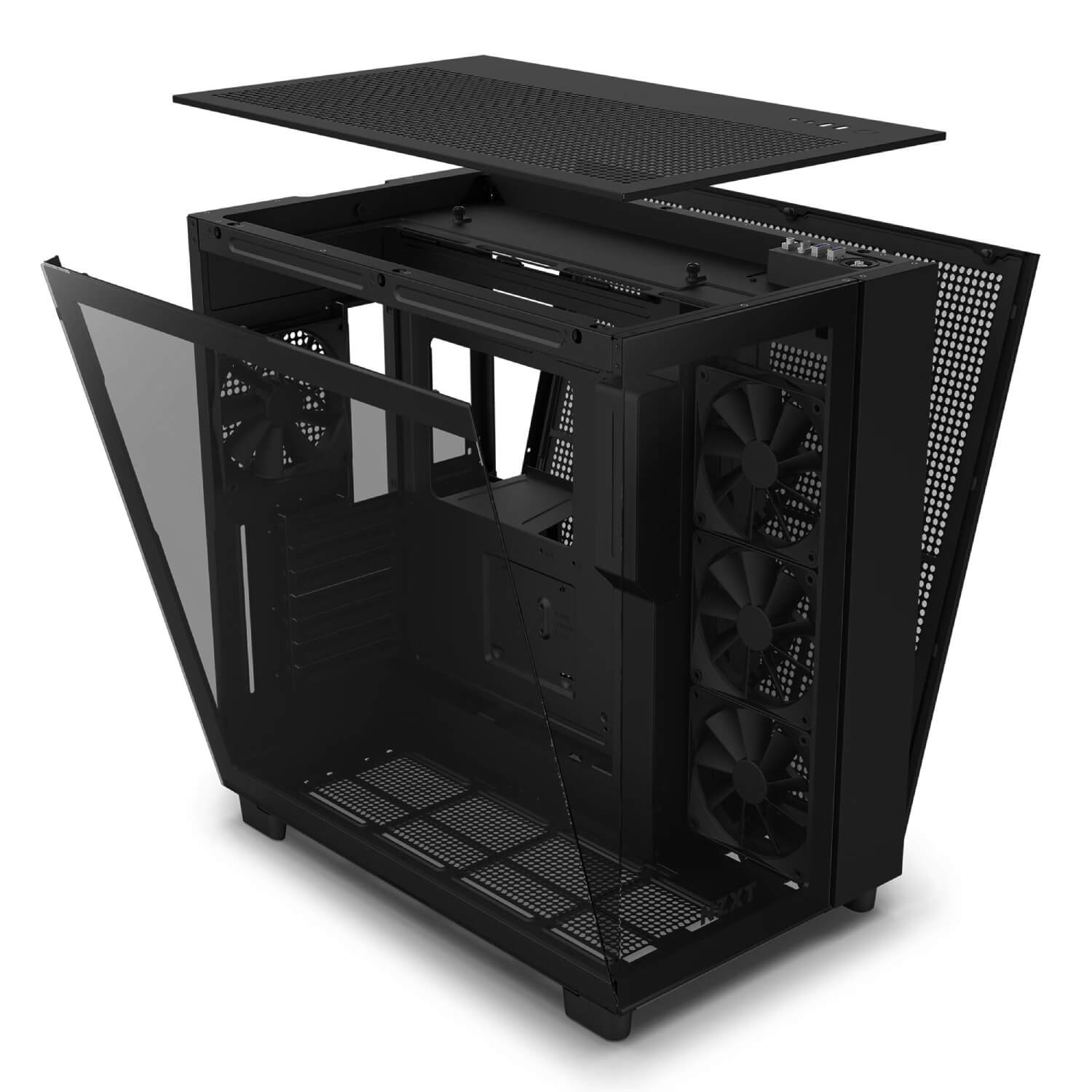 NZXT H9 FLOW Black ,Tool-free, without PSU , 4X120mm Fan, USB3.0, Audio & speaker