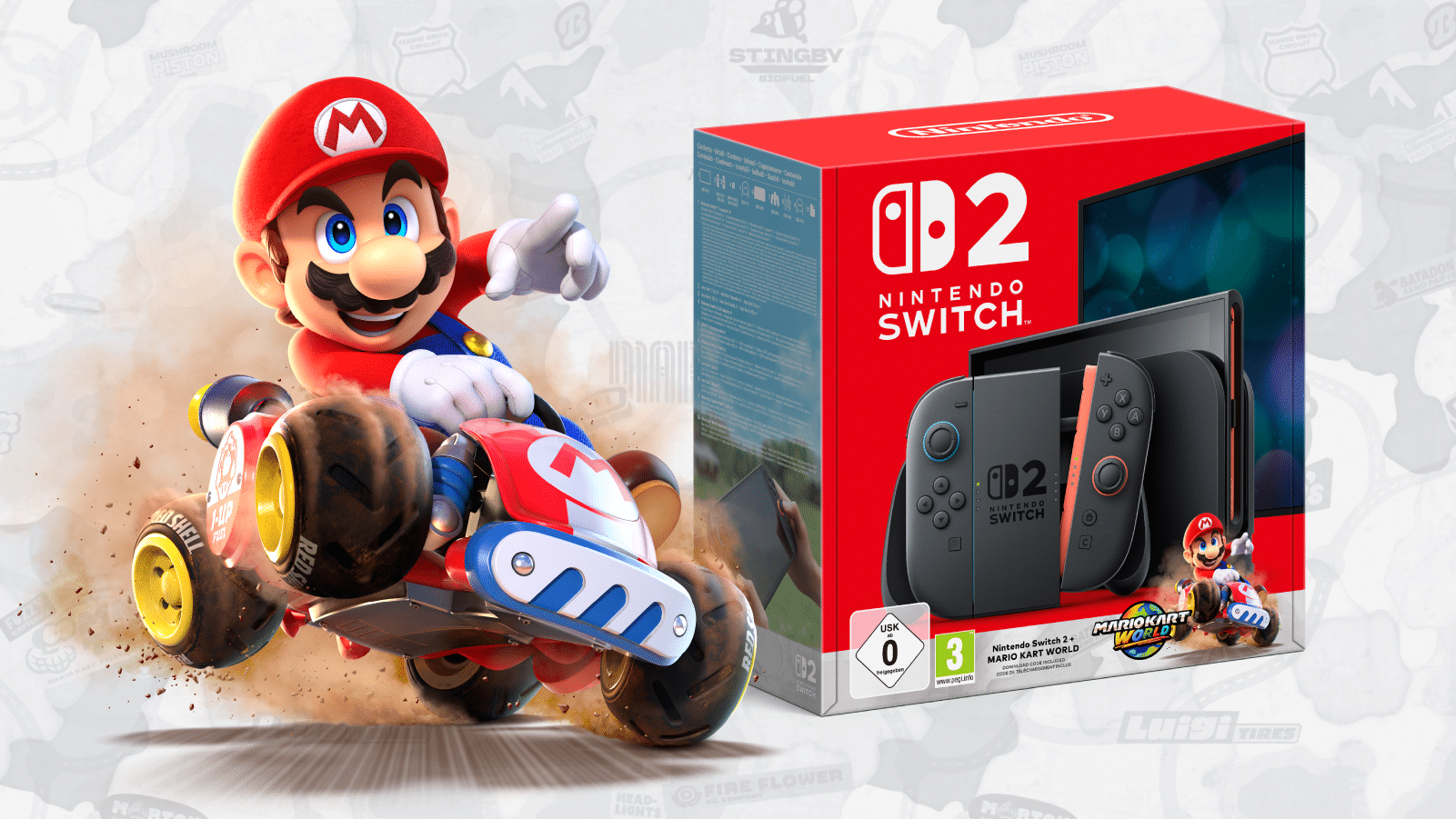 קונסולת משחק Nintendo Switch 2 + Nintendo Mario Kart World