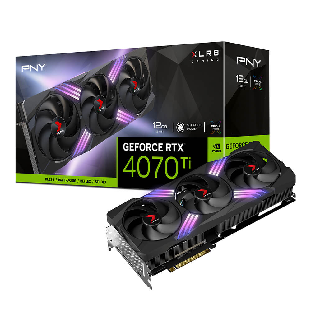 PNY nVIDIA Geforce 4070TI 12GB XLR8 Gaming VERTO™ EPIC-X RGB Triple Fan DLSS 3 3DP+HDMI