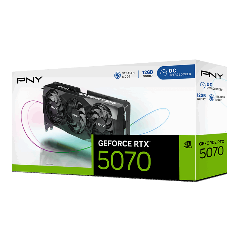 PNY nVIDIA Geforce RTX 5070 12GB GDDR7 Overclocked Triple Fan 3DP+HDMI
