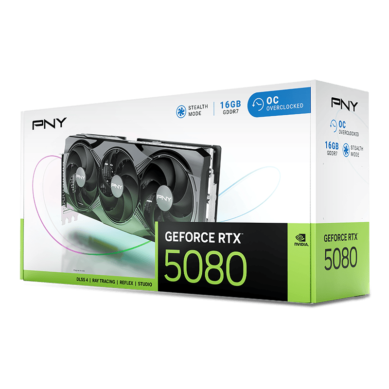 PNY GeForce RTX 5080 OC Triple Fan 16GB GDDR7 3DP+HDMI