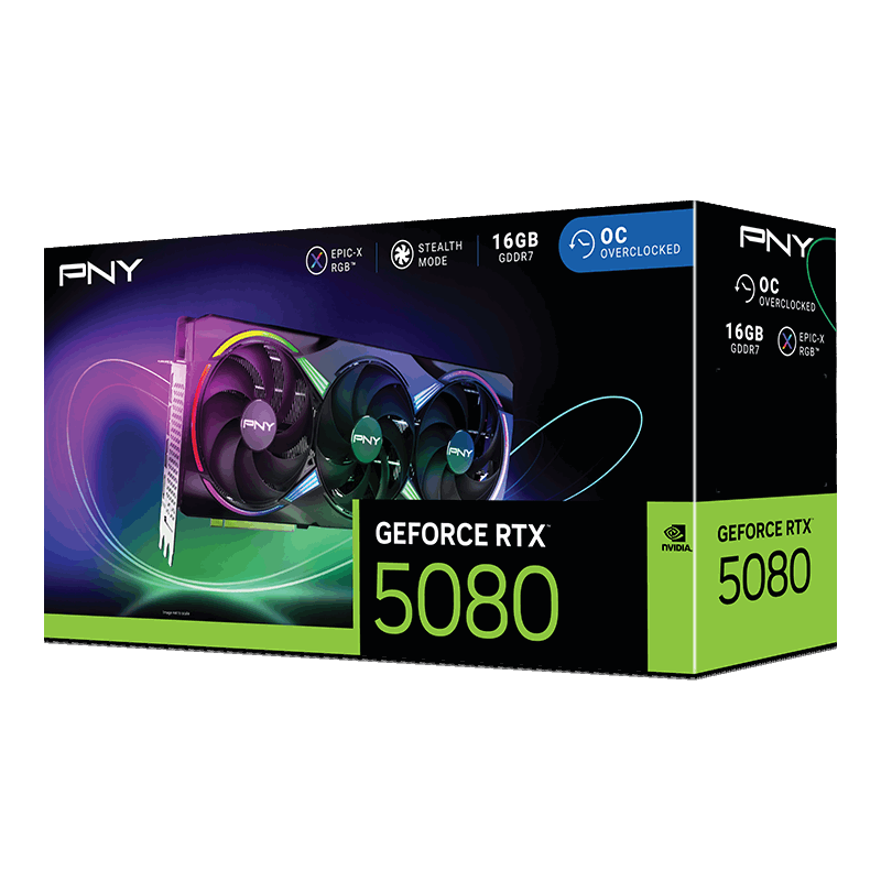 PNY GeForce RTX 5080 OC Triple Fan 16GB GDDR7 3DP+HDMI
