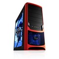 RAIDMAX TORNADO RED + WINDOW ,Tool-free, no PSU, 2X 120mm+ 80mm All Led , USB2.0, Audio & speaker