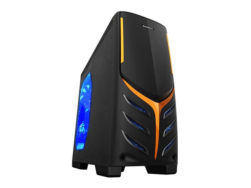 RAIDMAX VIPER + WINDOW ,Tool-free, no PSU, 2X 120mm+ 80mm All Led + Temp Sensor, USB3.0 Audio & speaker