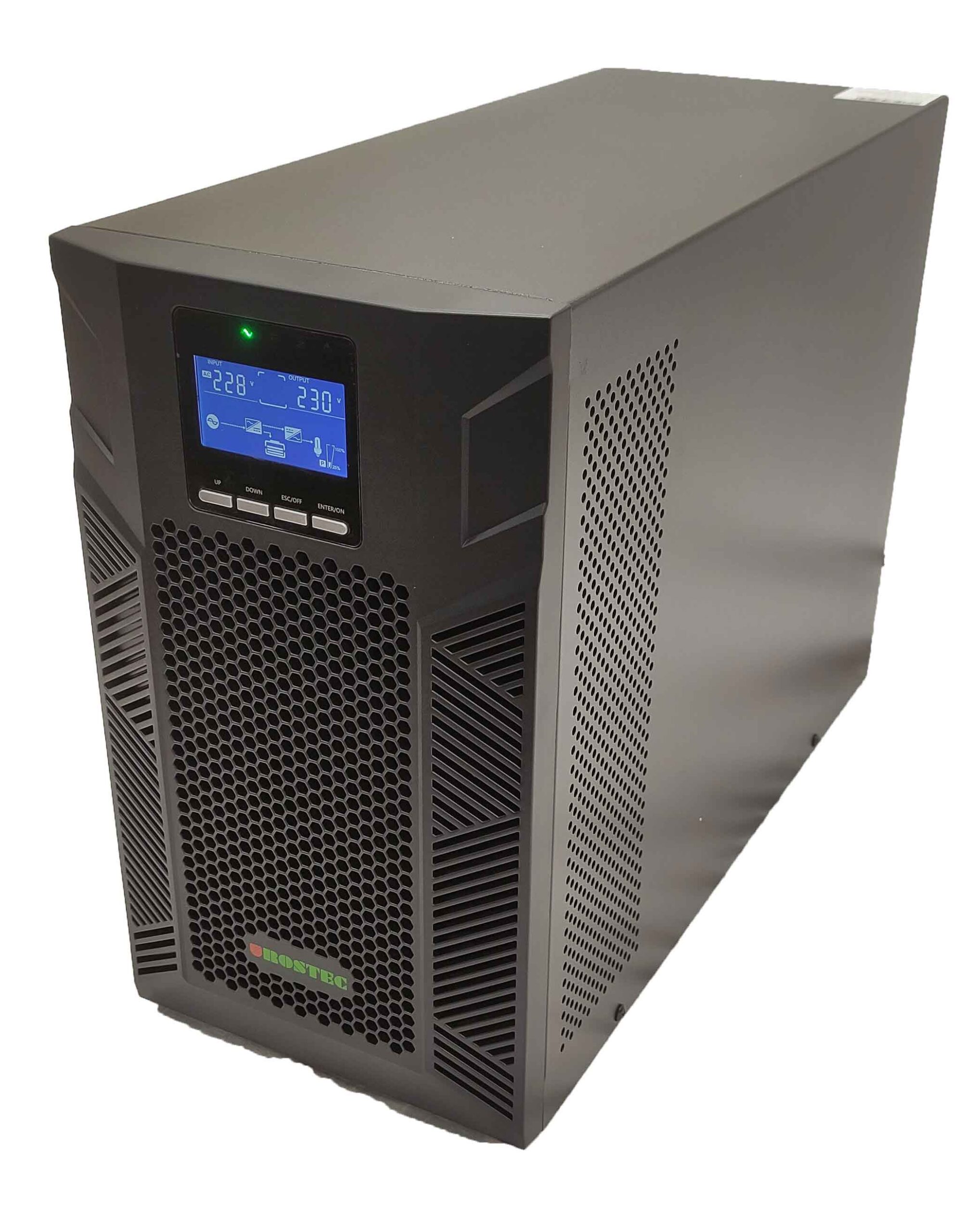 אל פסק עם תצוגה ROSTEC ON-LINE 2KVA (UPS-OT2KVAS) 2KVA/1800W Online